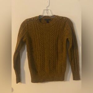 Women’s J.Crew Lambs Wool Cable Knit Sweater SZ XS